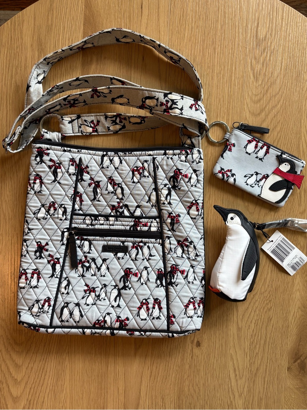 Vera Bradley penguin print tote & card holder bundle